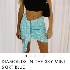 Blue sparkle skirt